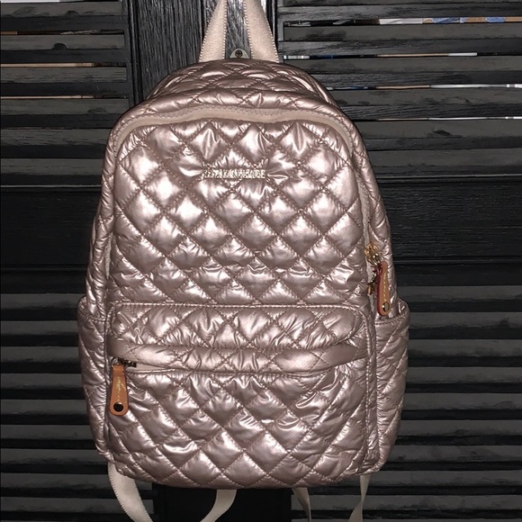 mz wallace rose gold backpack